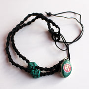 Coral Inlaid Tibetan Om Pendant Necklace - nepacrafts