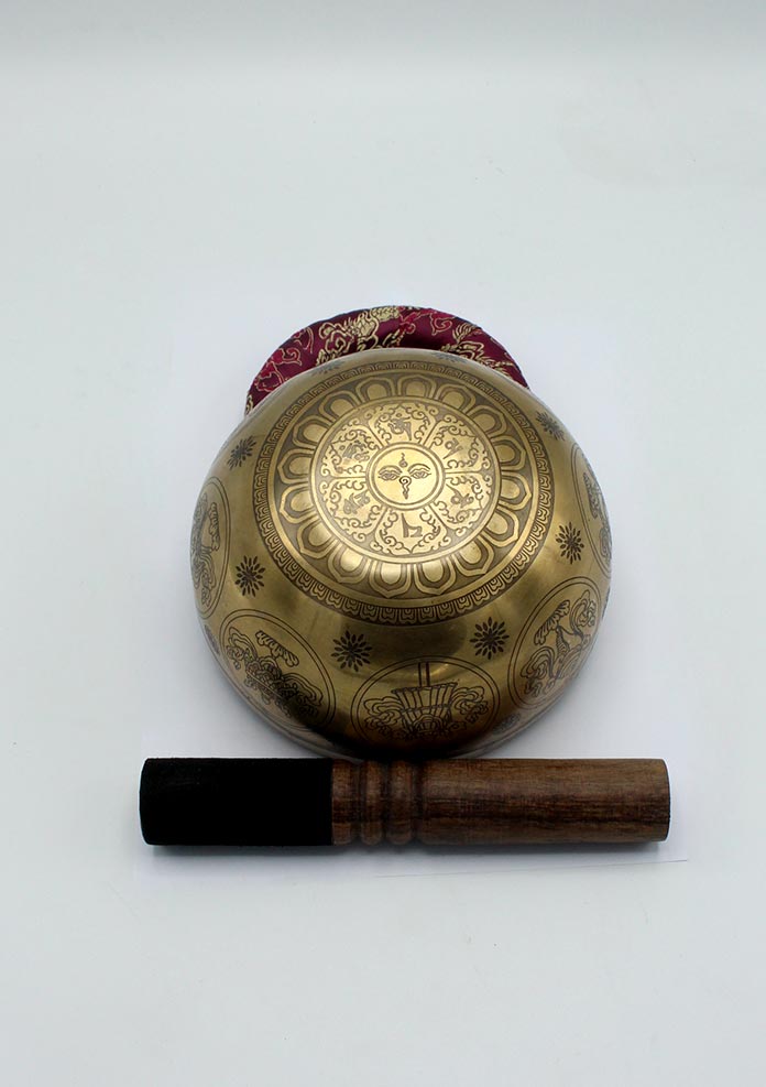 Tree of Life Meditating Buddha Fine Arts - Etched Singing Bowl 6 Inch