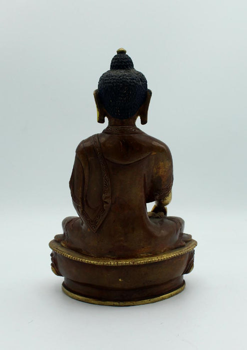 Gold Plated Antique Copper Shakyamuni Buddha Statue 8 Inch  LOWER PRICE