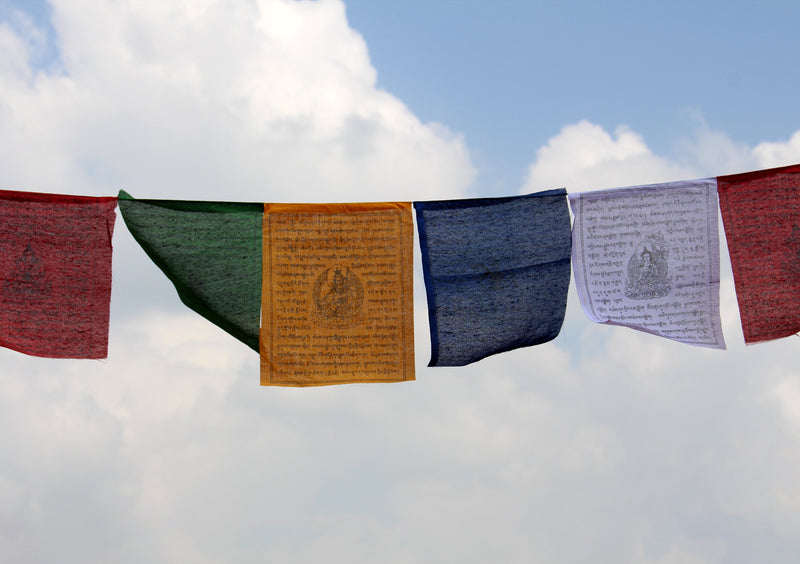 5 Rolls of Large Tibetan Deities Printed Cotton Prayer Flags