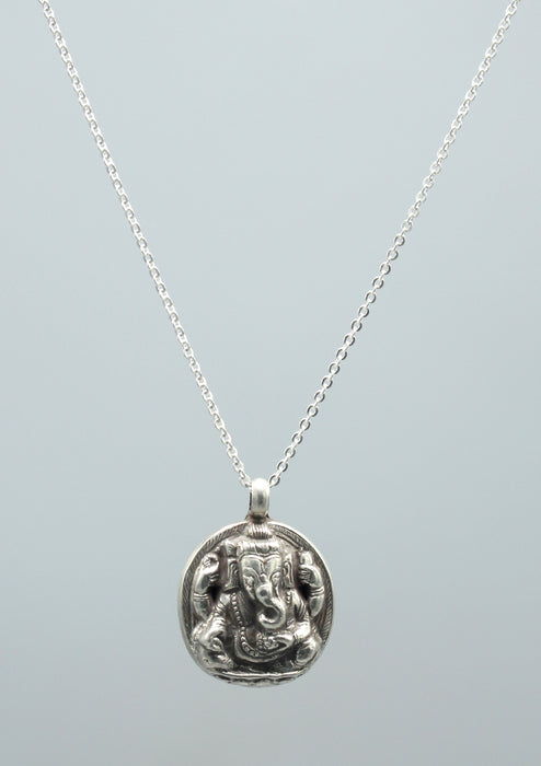 Hindu Lord Ganesha Sterling Silver 925 Pendant