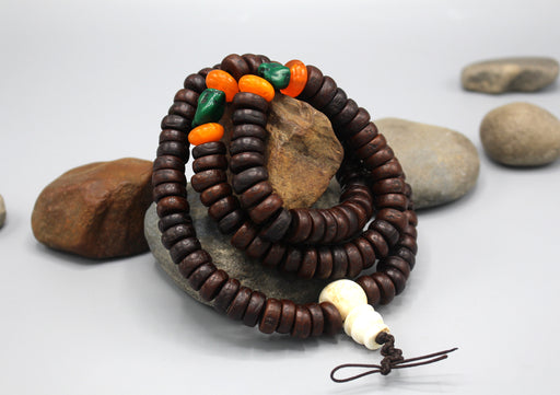 Flat Beads Cut Design Bodhi Meditation Mala with Counter - nepacrafts