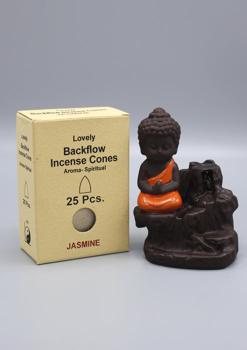 Waterfall Buddha  Incense Burner and Varieties Fragrances of Cone Incense - nepacrafts