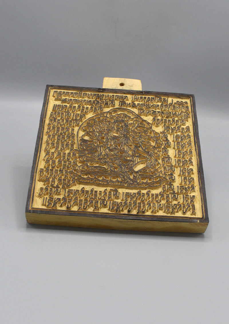 Green Tara Wooden Prayer Flags Block Print