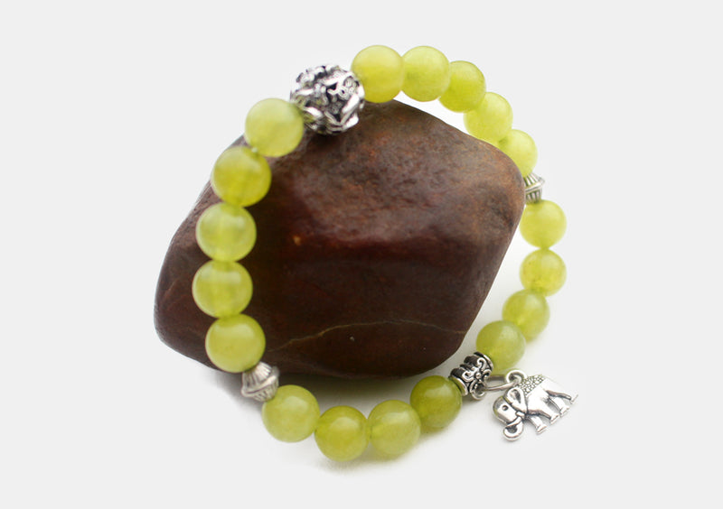 Elephant Charm Stone Beaded Bracelet - nepacrafts
