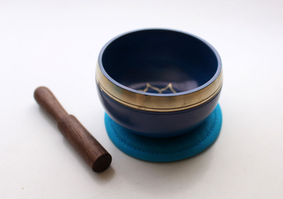 Heart Painted Singing Bowl with Cushion and Stupa Stick in a Gift Box - nepacrafts