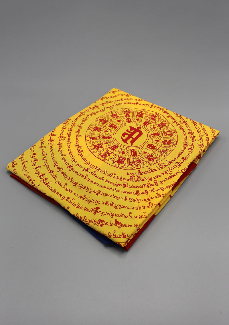 Yellow Color Namgyalma Powerful Mantra Printed Cotton Prayer Flags