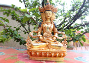 Gold Plated Four Face Aparamita Buddha Statue - nepacrafts