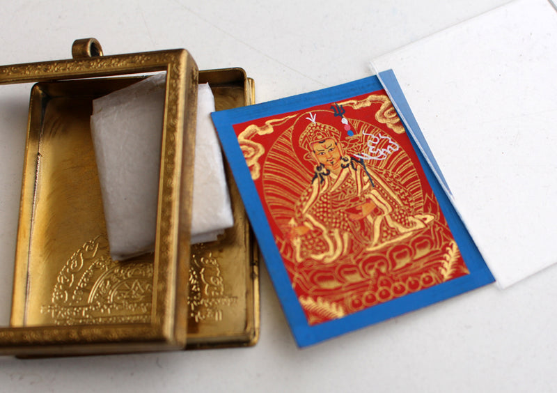 Guru Padhmasambhava Mini Thangka Amulet Pendant - nepacrafts