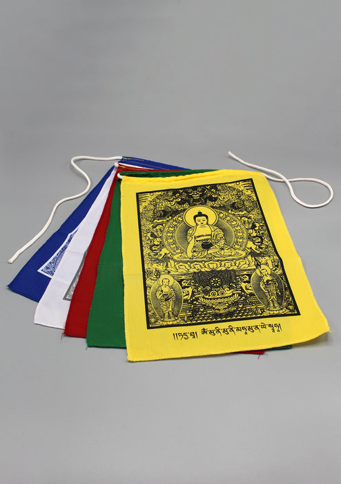 5 Sheets of Shakyamuni Buddha Tibetan Prayer Flags