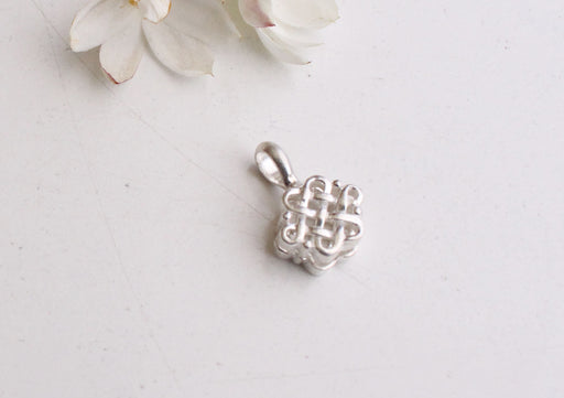 Endless Knot Carved Buddhist Prayer Mala Bhum Counter Clip 925 Silver Sterling - nepacrafts