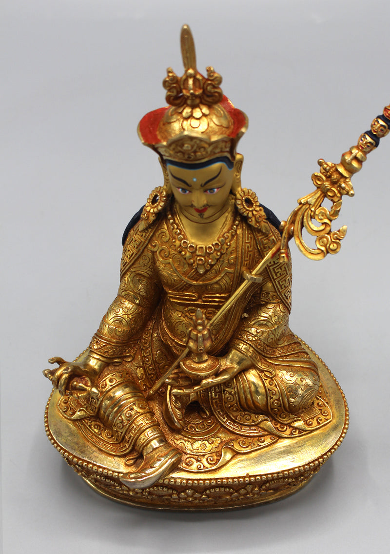Fully Gold Plated Guru Padmasambhava Statue - nepacrafts