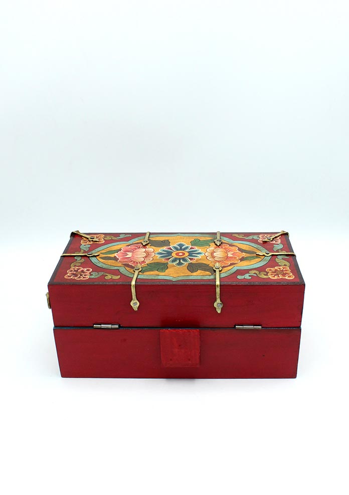 Handcrafted Wooden Buddhist Ritual Tibetan Altar Portable Shrine Box