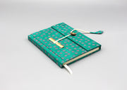 Green Floral Printed Lokta Paper Journal Book - nepacrafts
