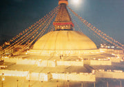Anti Slip and Soft Rubber Bouddhanath Stupa Printed Round Mousepad Mat - nepacrafts
