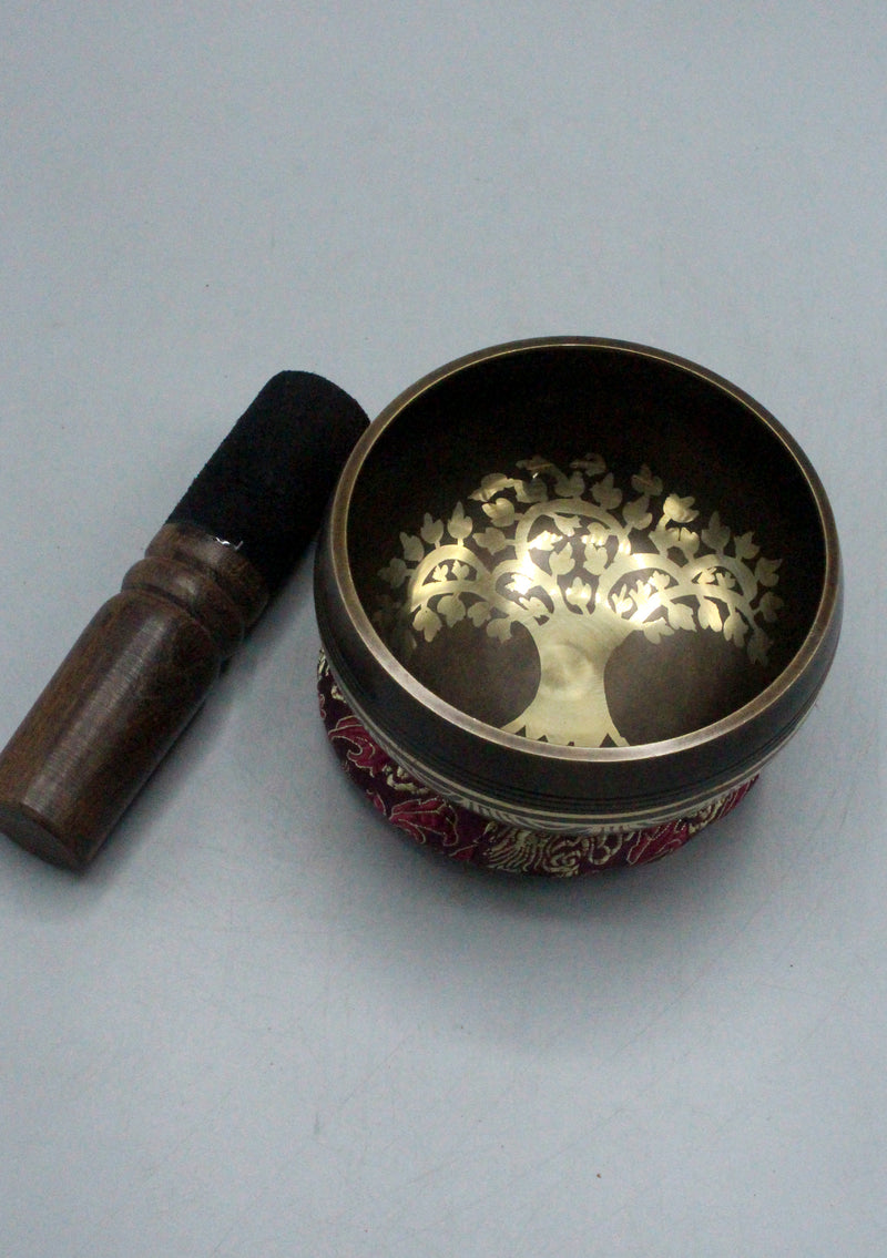 Tibetan Tree of Life Etched Singing Bowl