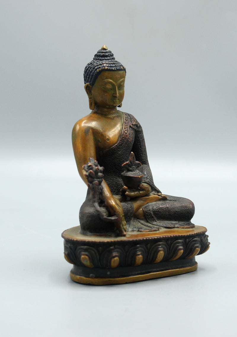 Healing Medicine Buddha Copper Statue 5.5"