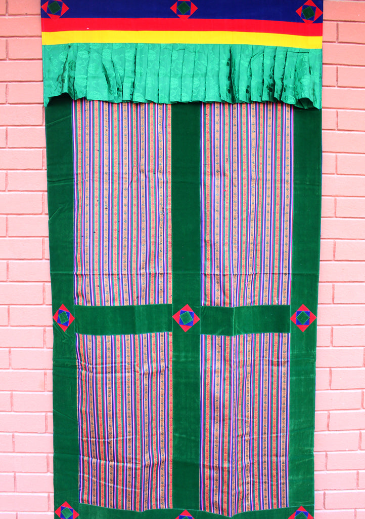 Velvet Border Bhutanese Hand Woven Cotton Door Curtain - nepacrafts
