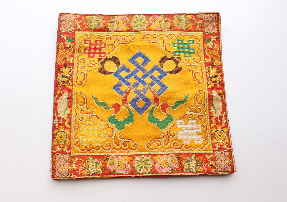 Heavy Embroidered Endless Knot Altar Cloth Purely Handmade - nepacrafts