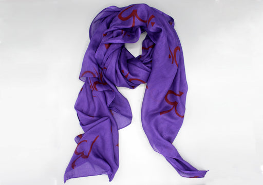 Dark Purple Cotton Om Shawl - nepacrafts