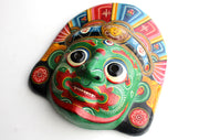 Handpainted Buddhist Green Tara Paper Mask - nepacrafts