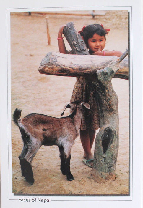 Faces of Nepal Postcard-Little Girl In A Happy Mood - nepacrafts