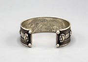 Kurukulle Mantra Carving Tibetan Sterling Silver Bracelet - nepacrafts