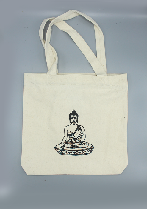 Cotton Sakyamuni  Buddha Printed Tote Bag