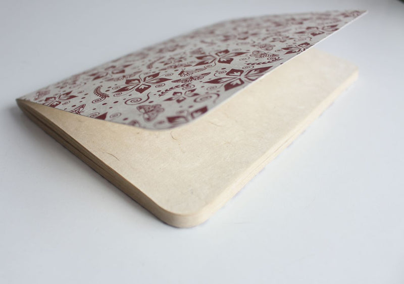 Flower Printed Nepalese Lokta Paper Journal Note Book - nepacrafts