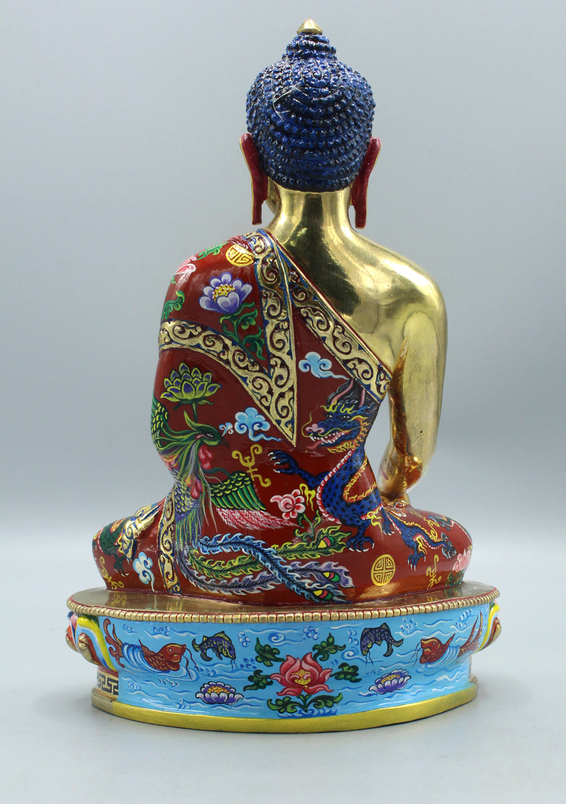 Hand Painted Gold Plated Shakyamuni Buddha Statue