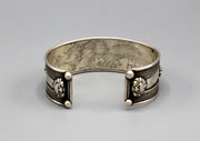 Vajrapani Mantra Carving Tibetan Sterling Silver Bracelet - nepacrafts