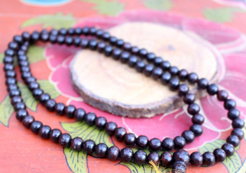 Black Rosewood Beads Tibetan Prayer Mala, Meditation and Yoga Mala - nepacrafts