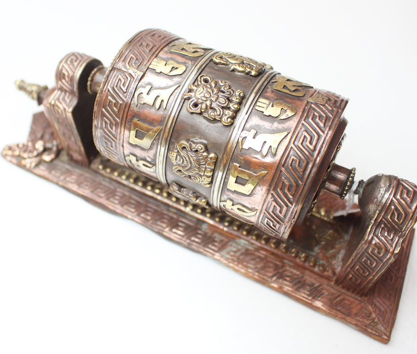 Om Mani Tibetan Copper Prayer Wheel Frame - nepacrafts