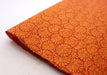 Orange with Red Flower Printed Handmade Gift Wrapping Lokta Paper Sheets - nepacrafts