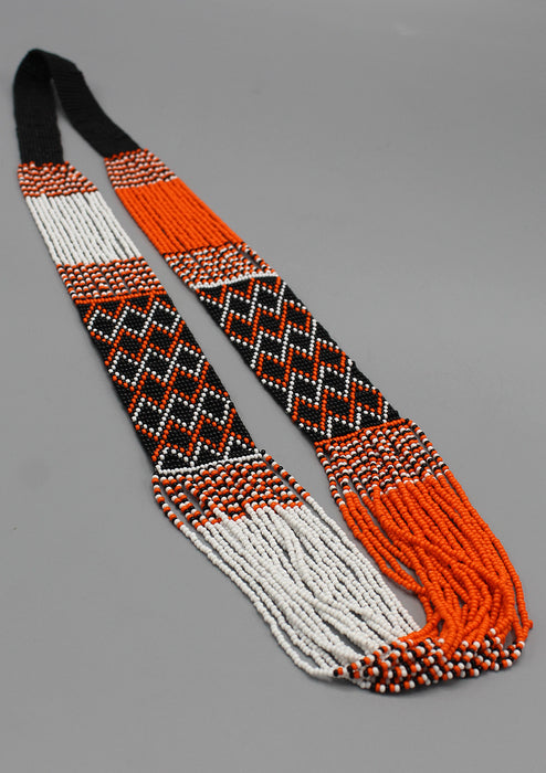Orange and Black Multi Color Glass Beads Necklace - nepacrafts