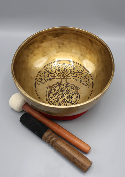 Tree of Life Carving Singing Bowl - nepacrafts