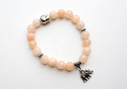 Buddha Head Counter with Elephant Charms Stone Bracelet - nepacrafts