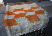 Grey Orange Himalayan 100% Pure Woolen Shawls Nepal - nepacrafts