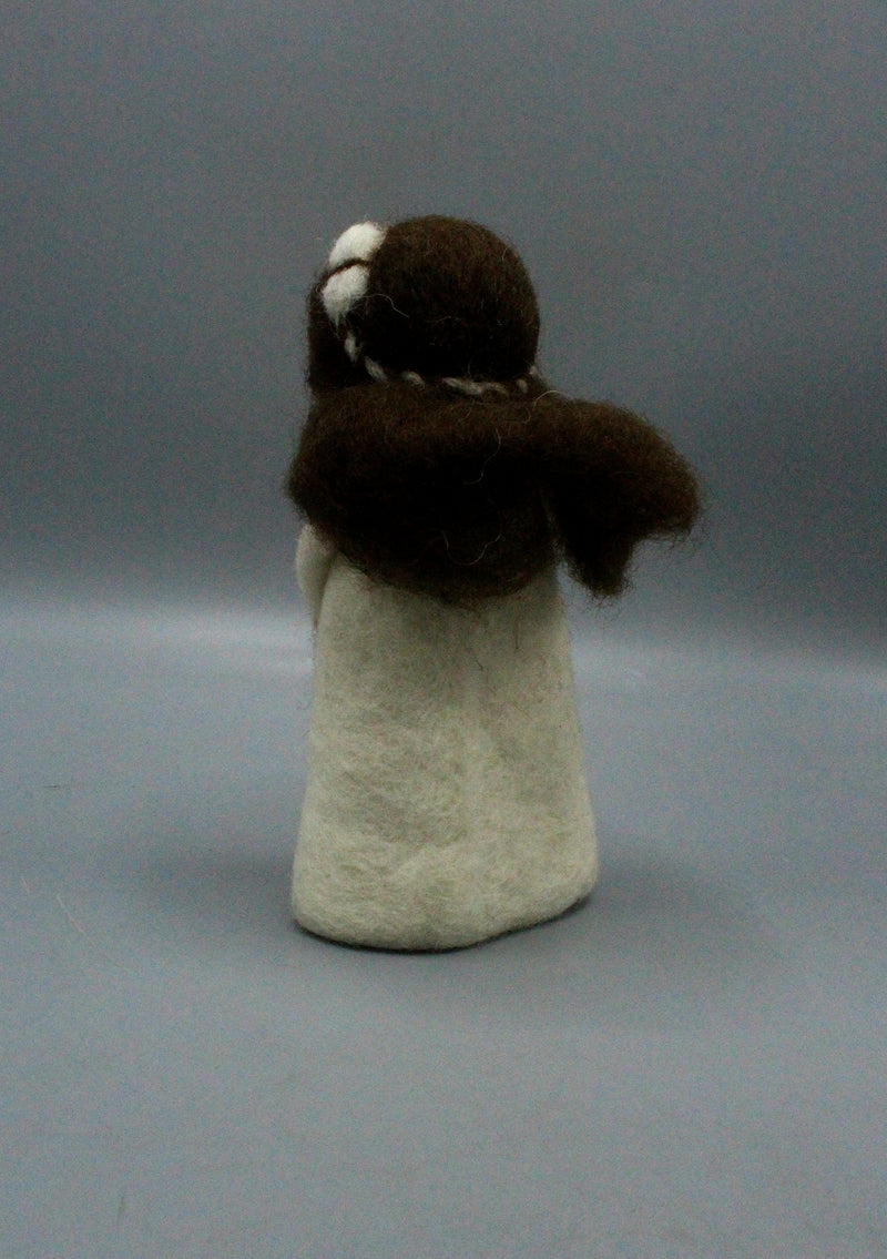 Easter Girl with Heart White Felt Puppet
