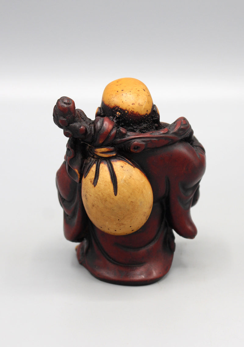 Laughing Buddha with Fan Resin Statue - nepacrafts