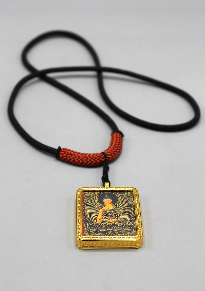 Tibetan Art Hand Painted Mini Shakyamuni Buddha Thangka Pendant