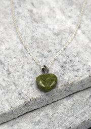 Green Jade Heart Love Pendant - nepacrafts