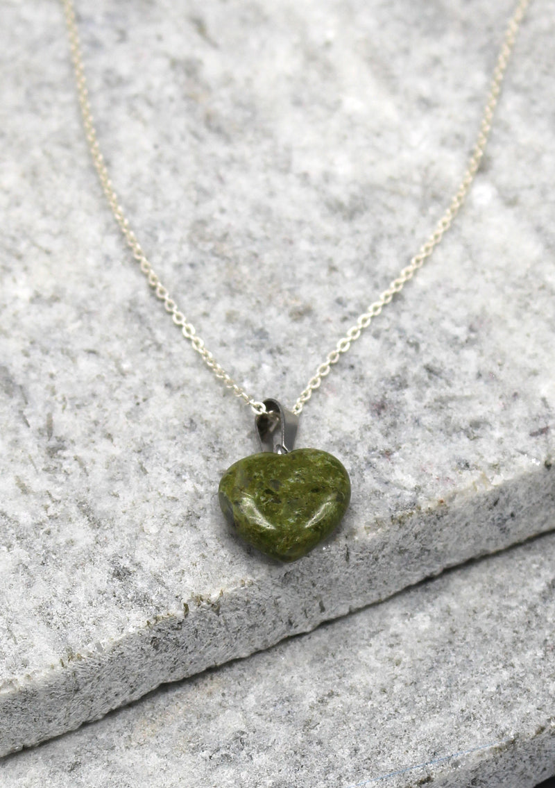 Green Jade Heart Love Pendant - nepacrafts