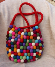 Red Felt Gumball Shoulder Bags - nepacrafts