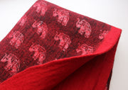 Red Border Maroon Felt Wool Elephant Print Indoor Rug - nepacrafts