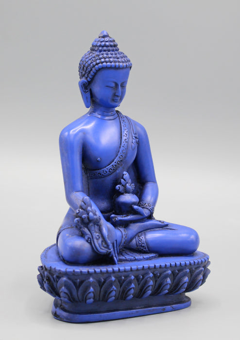 Blue Resin Medicine Buddha Statue - nepacrafts