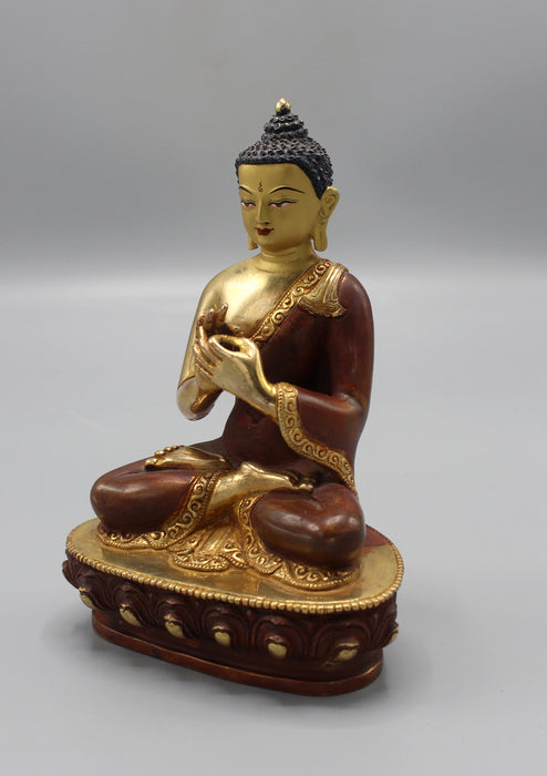 Gold Plated Vairochana Buddha Statue 5.5" H