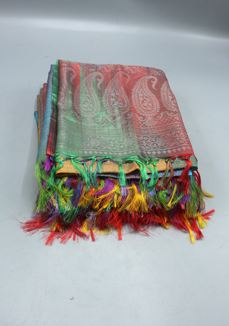 Silk Mixed Polyester Multi Color Shawls