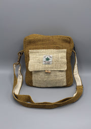 Mustard Color Hemp Cross Body Passport Bag - nepacrafts