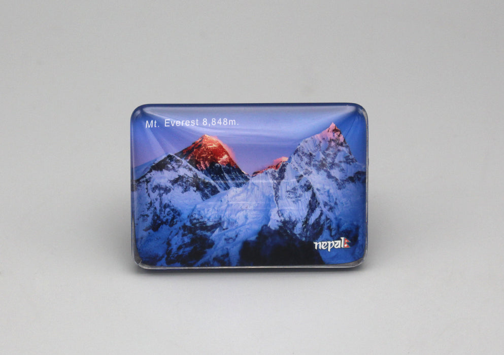Mount Everest Nepal Rectangle Glass Fridge Magnet - nepacrafts